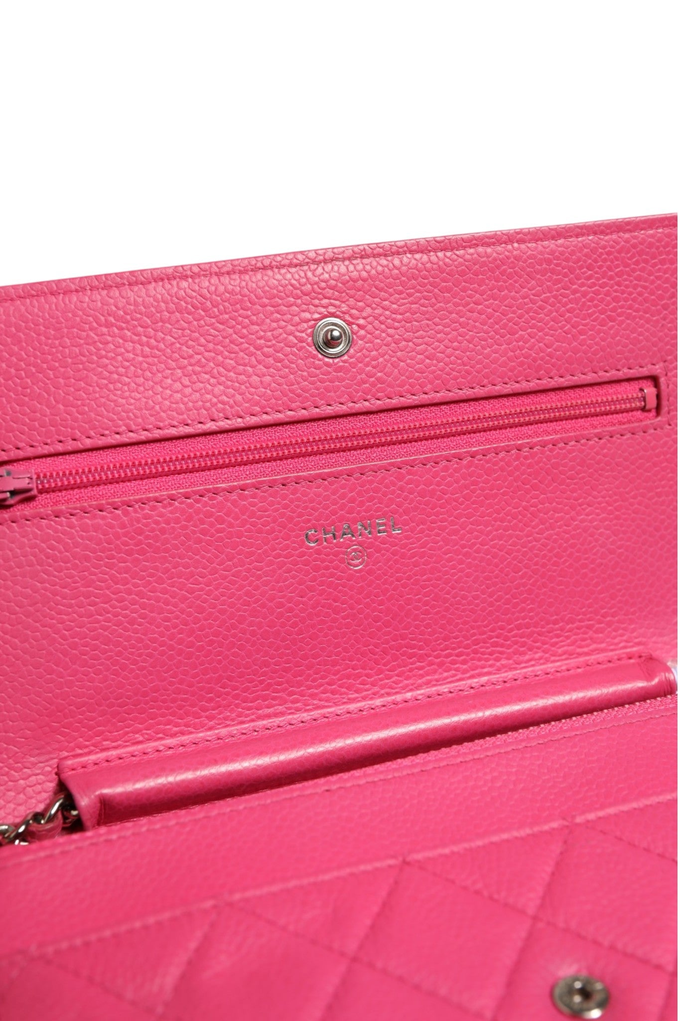 Chanel Pink Quilted Lambskin Wallet On Chain WOC Silver - RIMODA