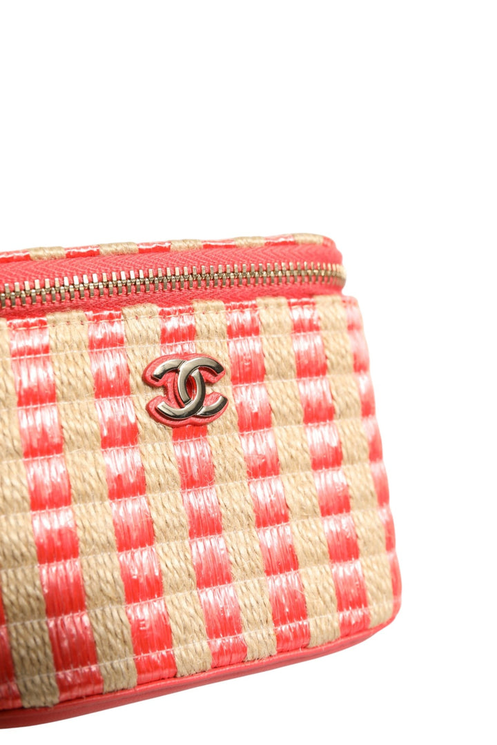 Chanel Raffia Jute Striped Mini Vanity Case - RIMODA