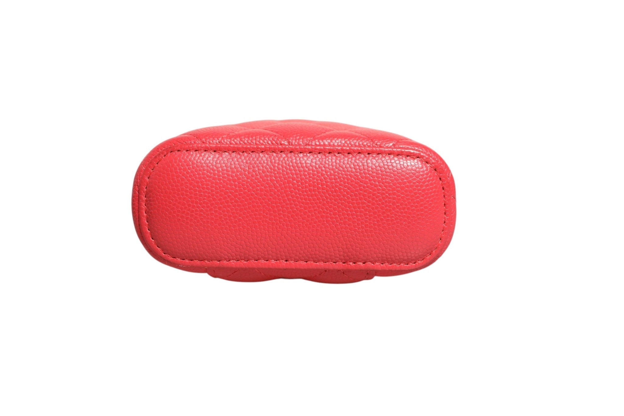 Chanel Red Caviar Quilted Small Vertical Coco Beauty Vanity Case with Chain - RIMODA