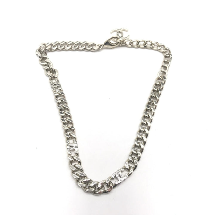 Chanel Silver Tone Curb Chain Link Necklace - RIMODA