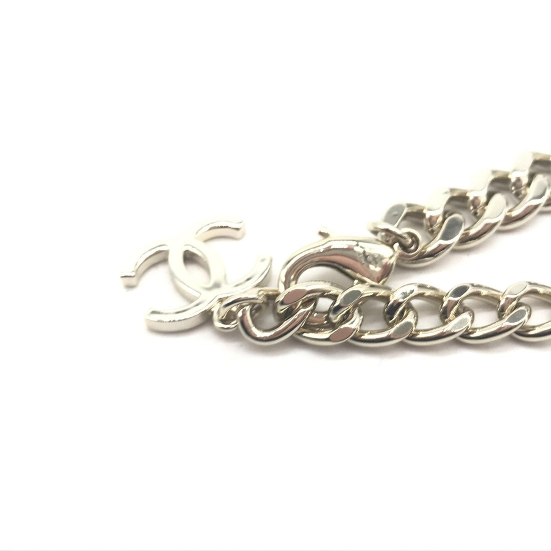 Chanel Silver Tone Curb Chain Link Necklace - RIMODA