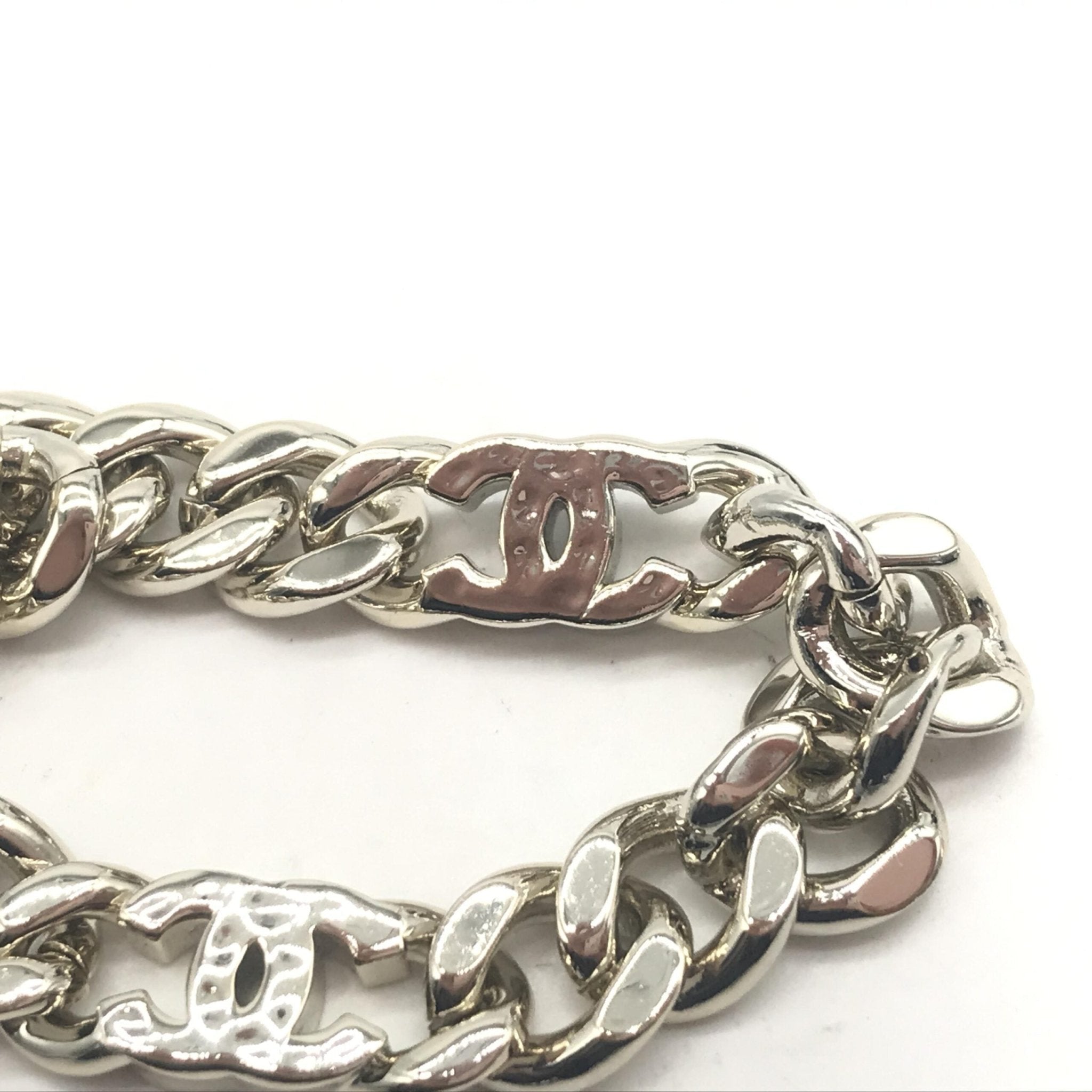 Chanel Silver Tone Curb Chain Link Necklace - RIMODA