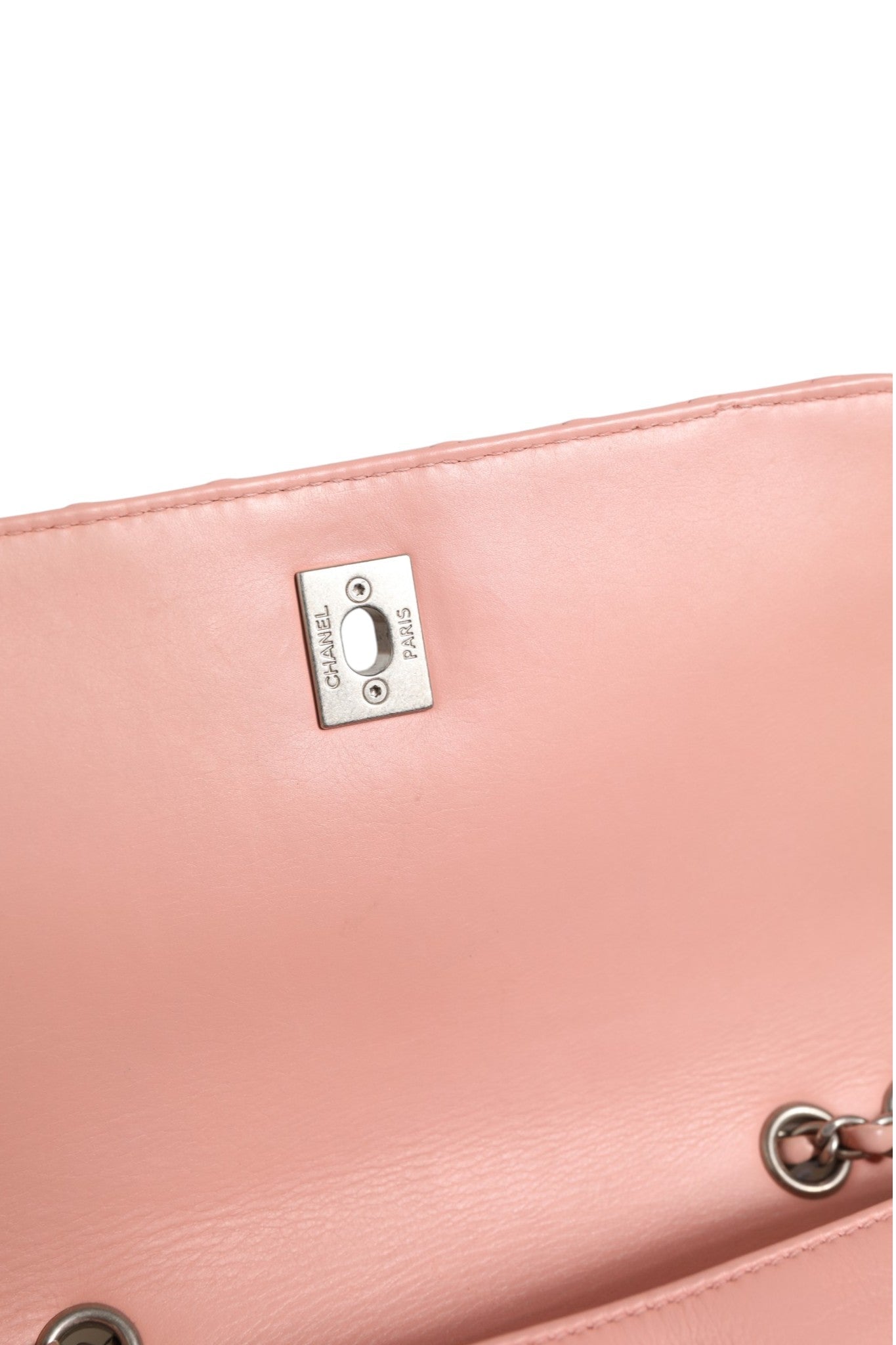 Chanel Small Classic Double Flap Bag Light Pink Chevron - RIMODA