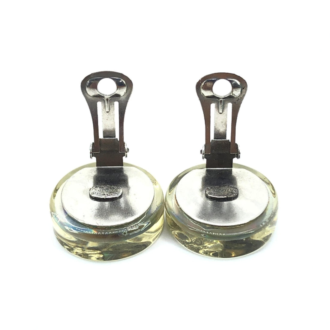 Chanel Vintage Holographic Logo Clip-On Earrings - RIMODA