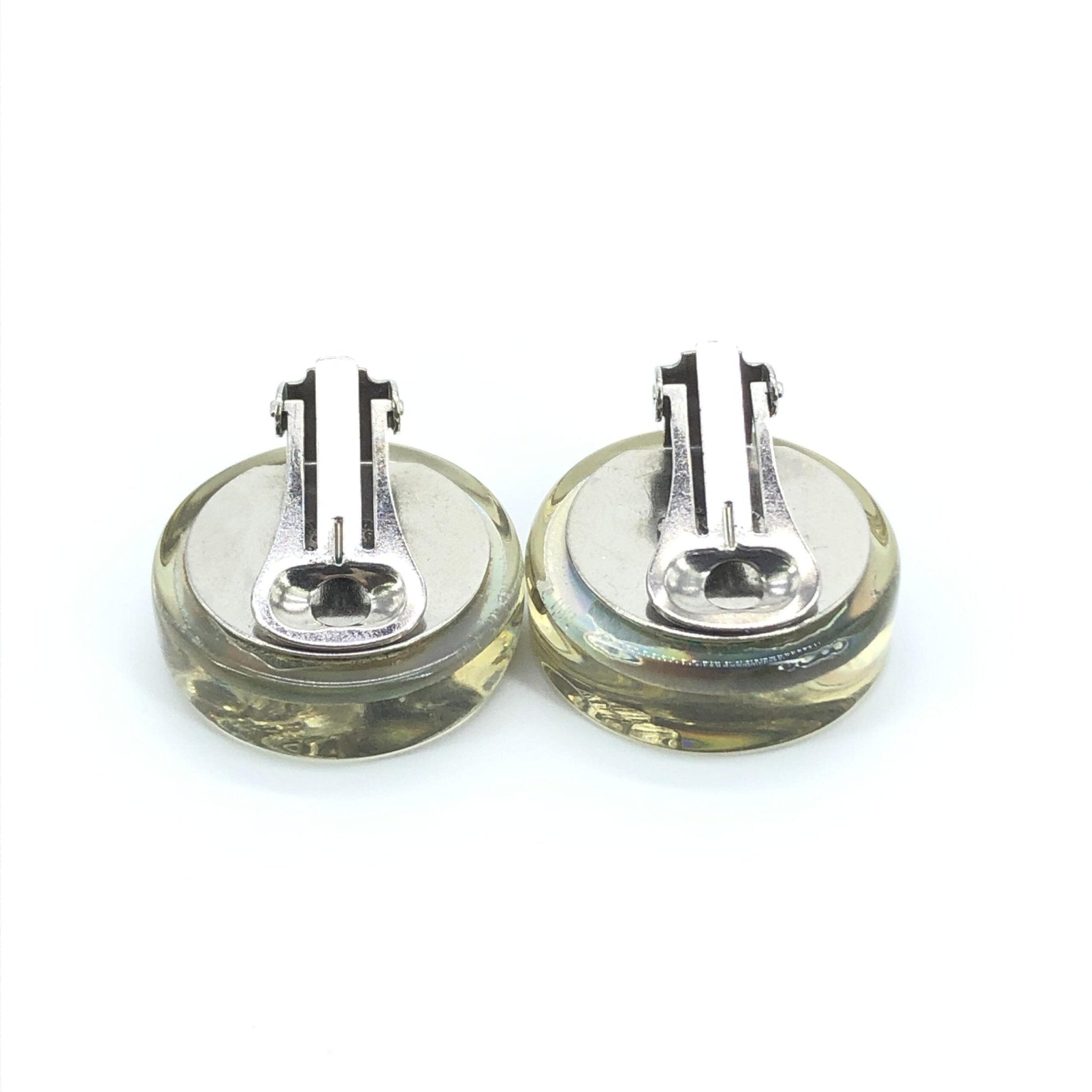 Chanel Vintage Holographic Logo Clip-On Earrings - RIMODA