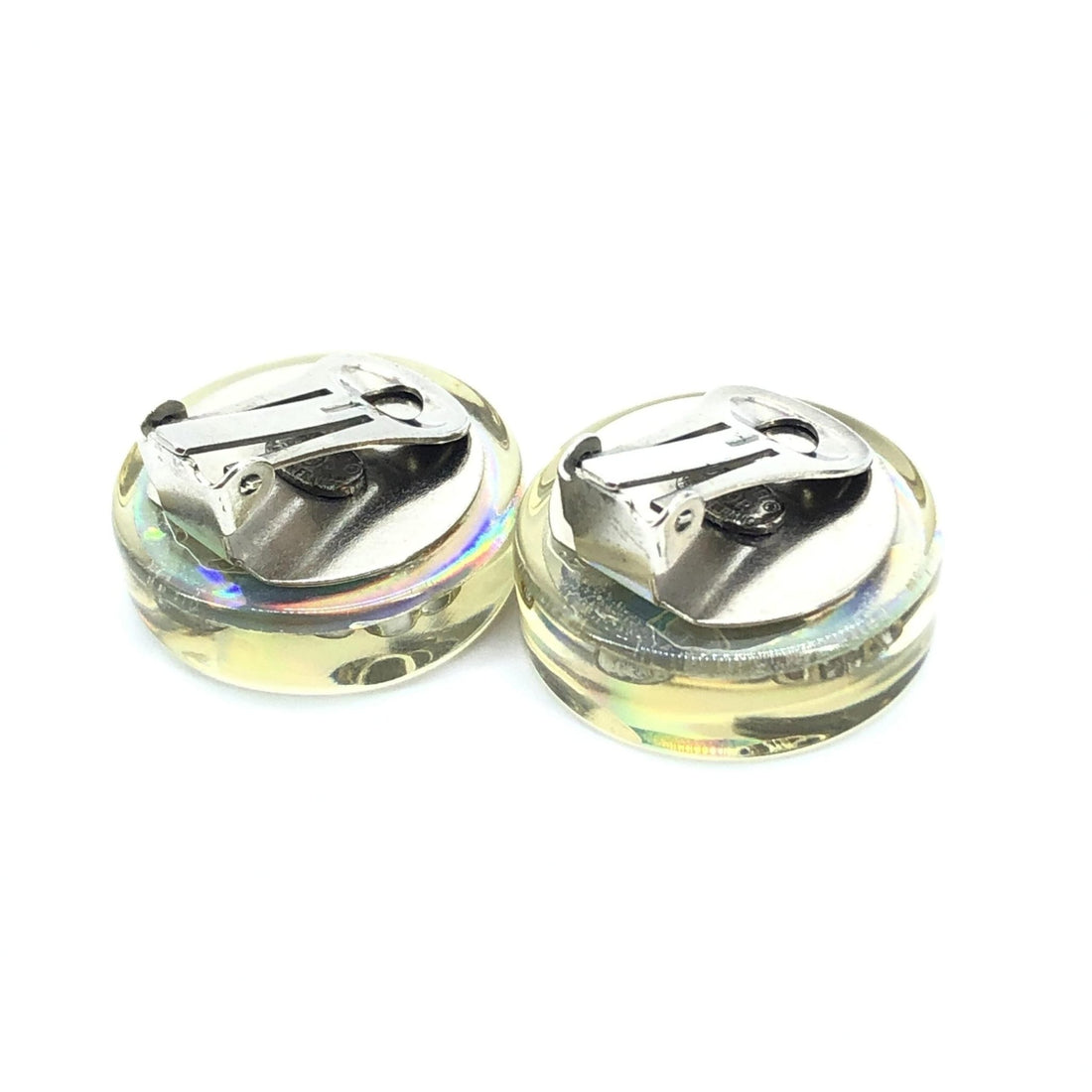 Chanel Vintage Holographic Logo Clip-On Earrings - RIMODA
