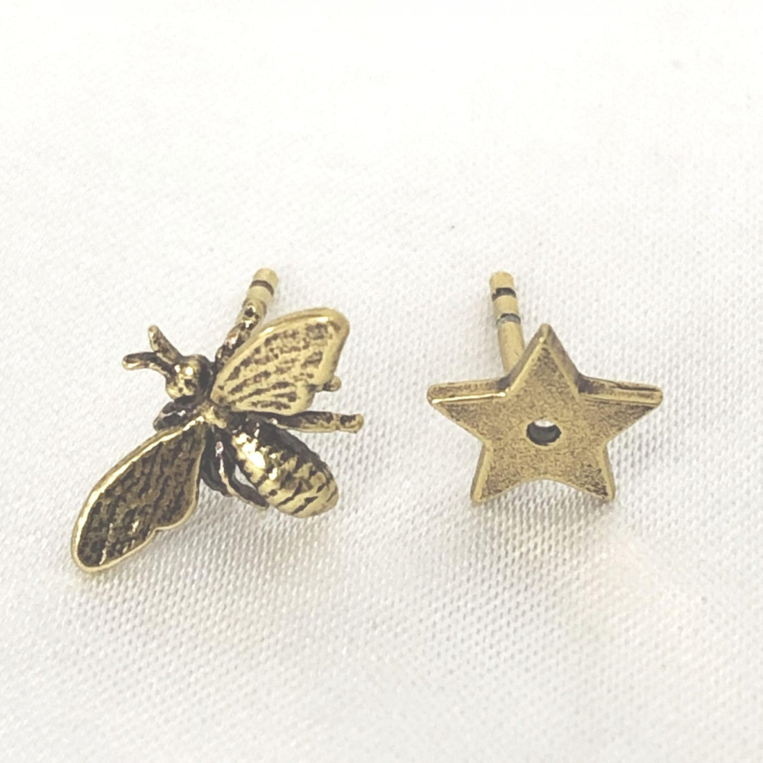 Christian Dior Crystal Embellished Metal Bee Earrings - RIMODA
