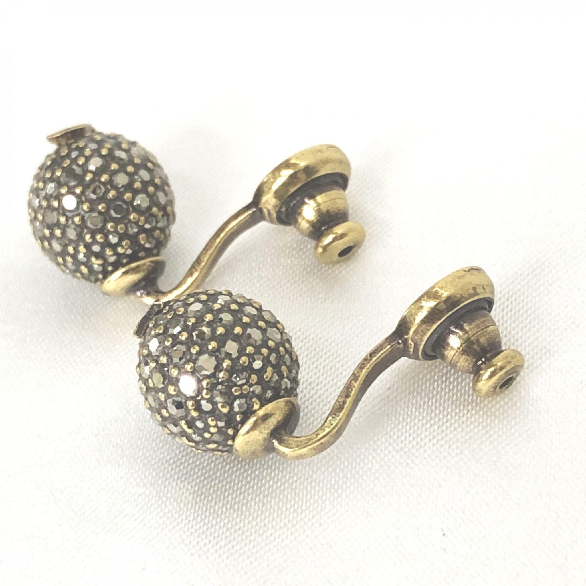 Christian Dior Crystal Embellished Metal Bee Earrings - RIMODA