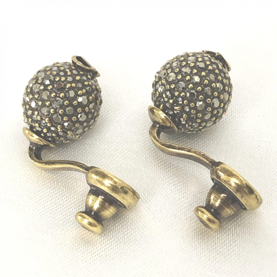 Christian Dior Crystal Embellished Metal Bee Earrings - RIMODA