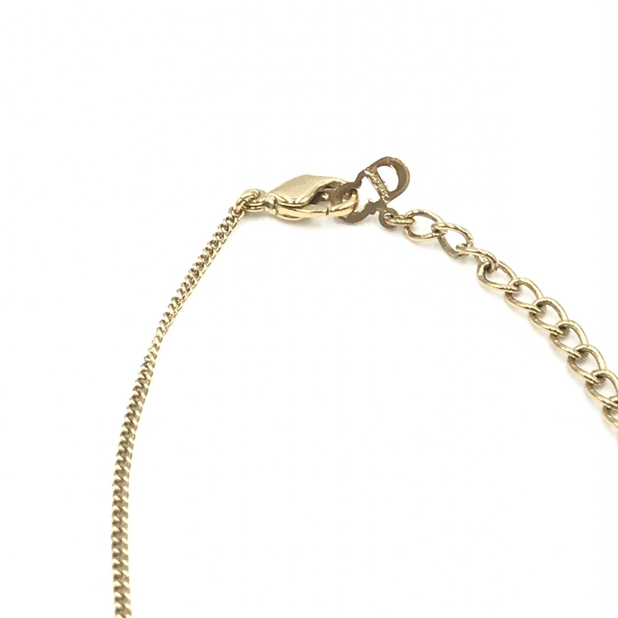 Christian Dior Dolphin Motif Rhinestone Gold Plated Necklace - RIMODA