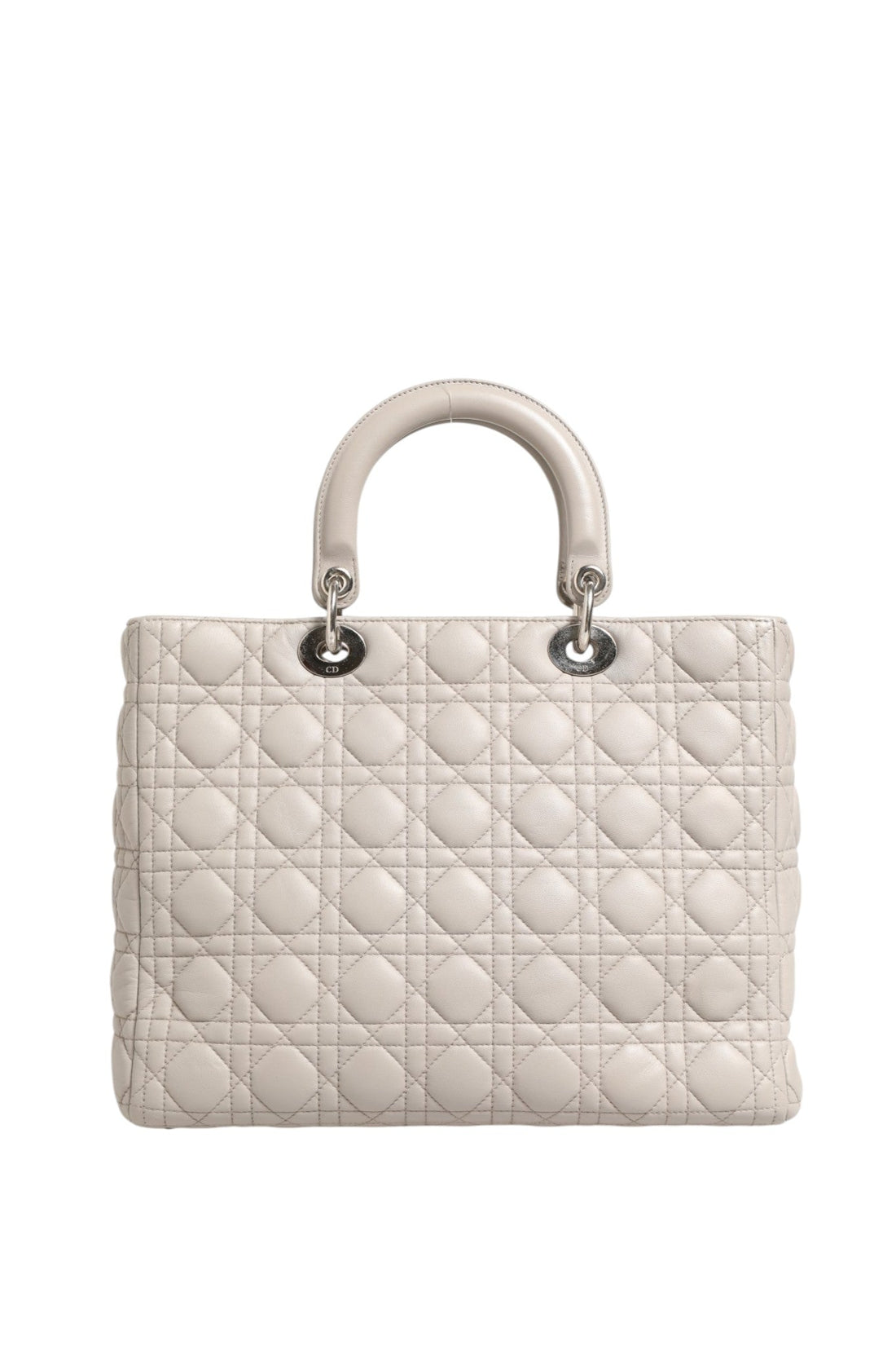 Christian Dior Lady Dior Large Grey Cannage Lambskin Bag - RIMODA