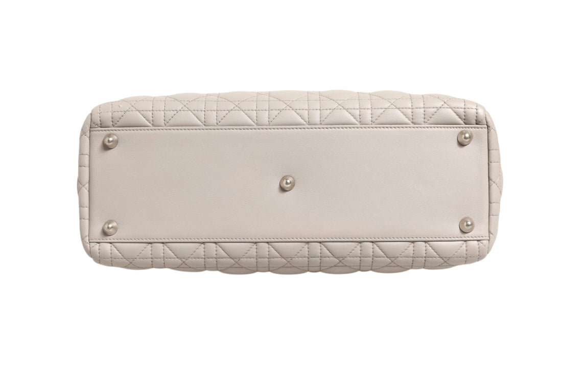 Christian Dior Lady Dior Large Grey Cannage Lambskin Bag - RIMODA