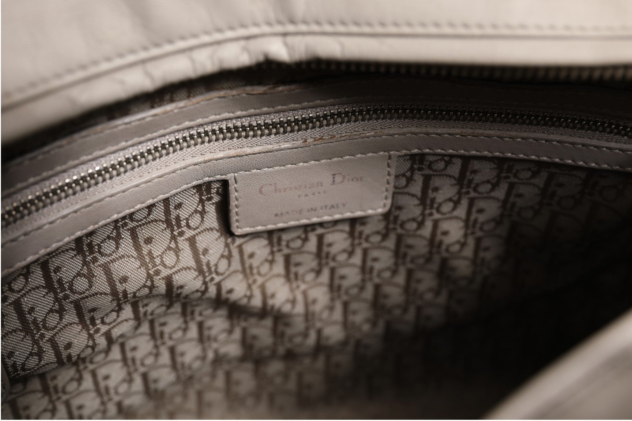 Christian Dior Lady Dior Large Grey Cannage Lambskin Bag - RIMODA