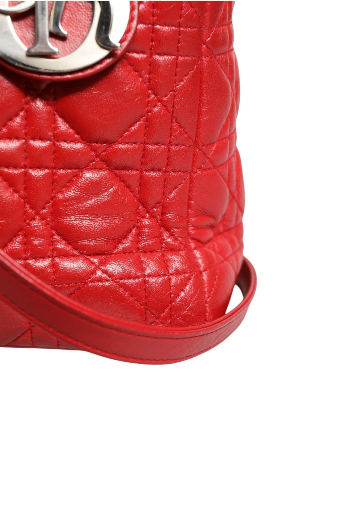 Christian Dior Red Cannage Lambskin Leather Lady Dior Bag - RIMODA