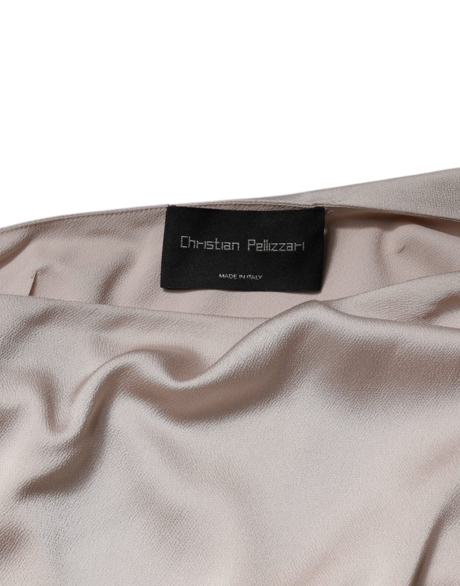 Christian Pellizzari Beige One Shoulder Asymmetric Drape Dress - RIMODA