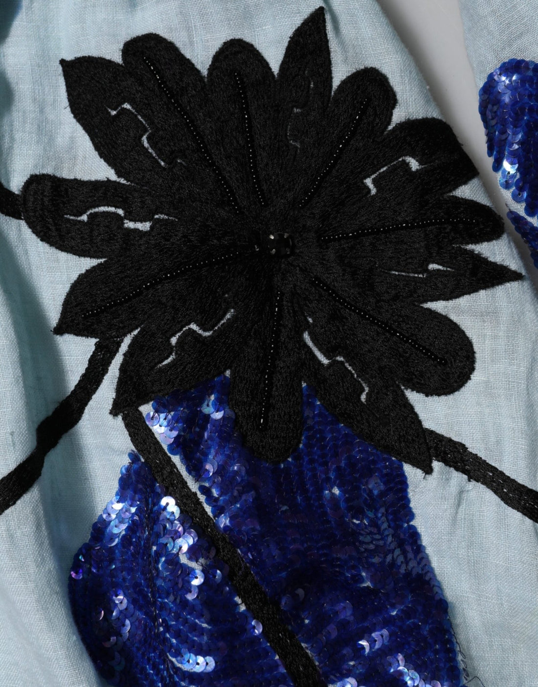 Christian Pellizzari Blue Sequin Embellished Shirt Maxi Dress - RIMODA