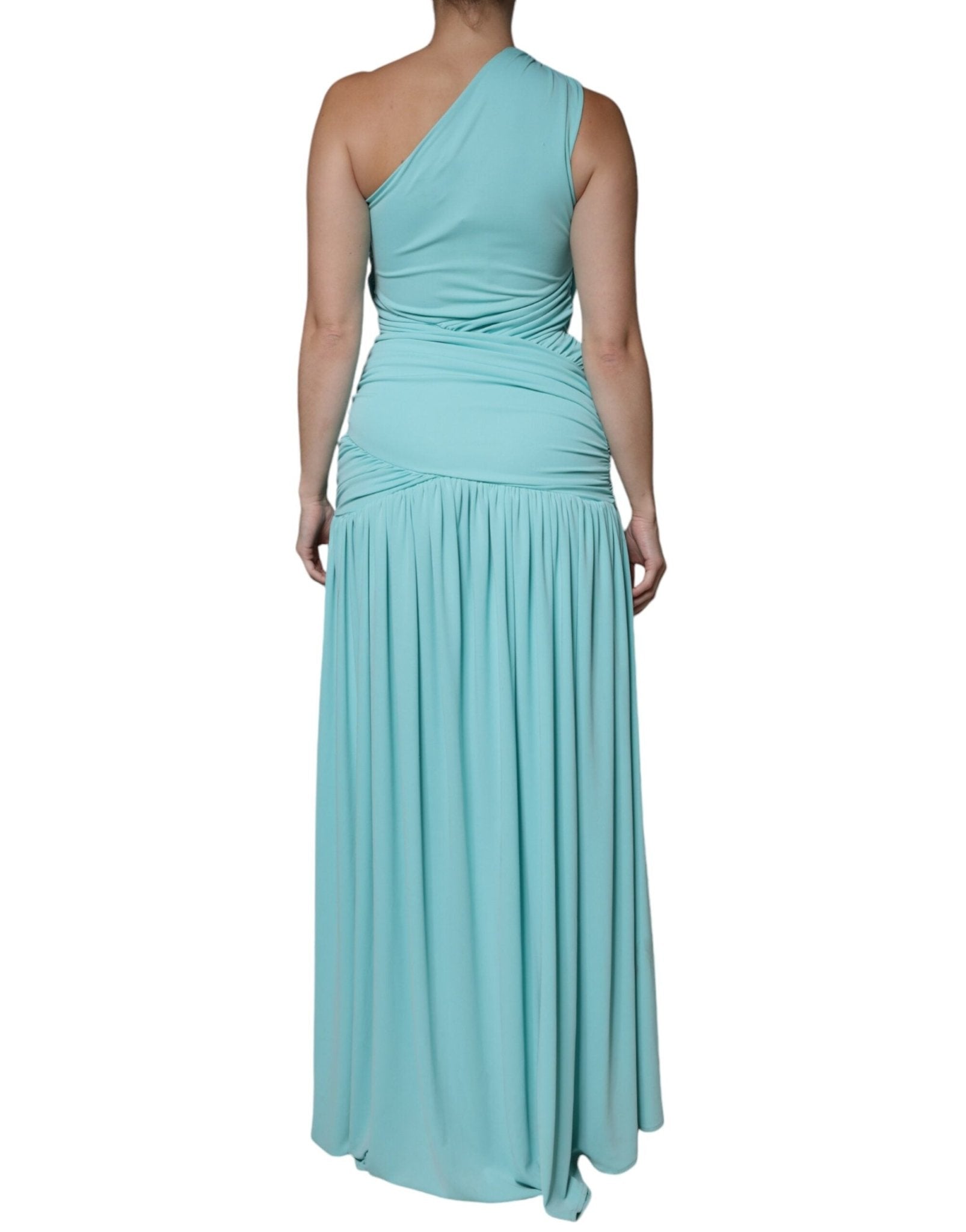 Christian Pellizzari Light Blue Jersey Long Drape One Shoulder Dress - RIMODA