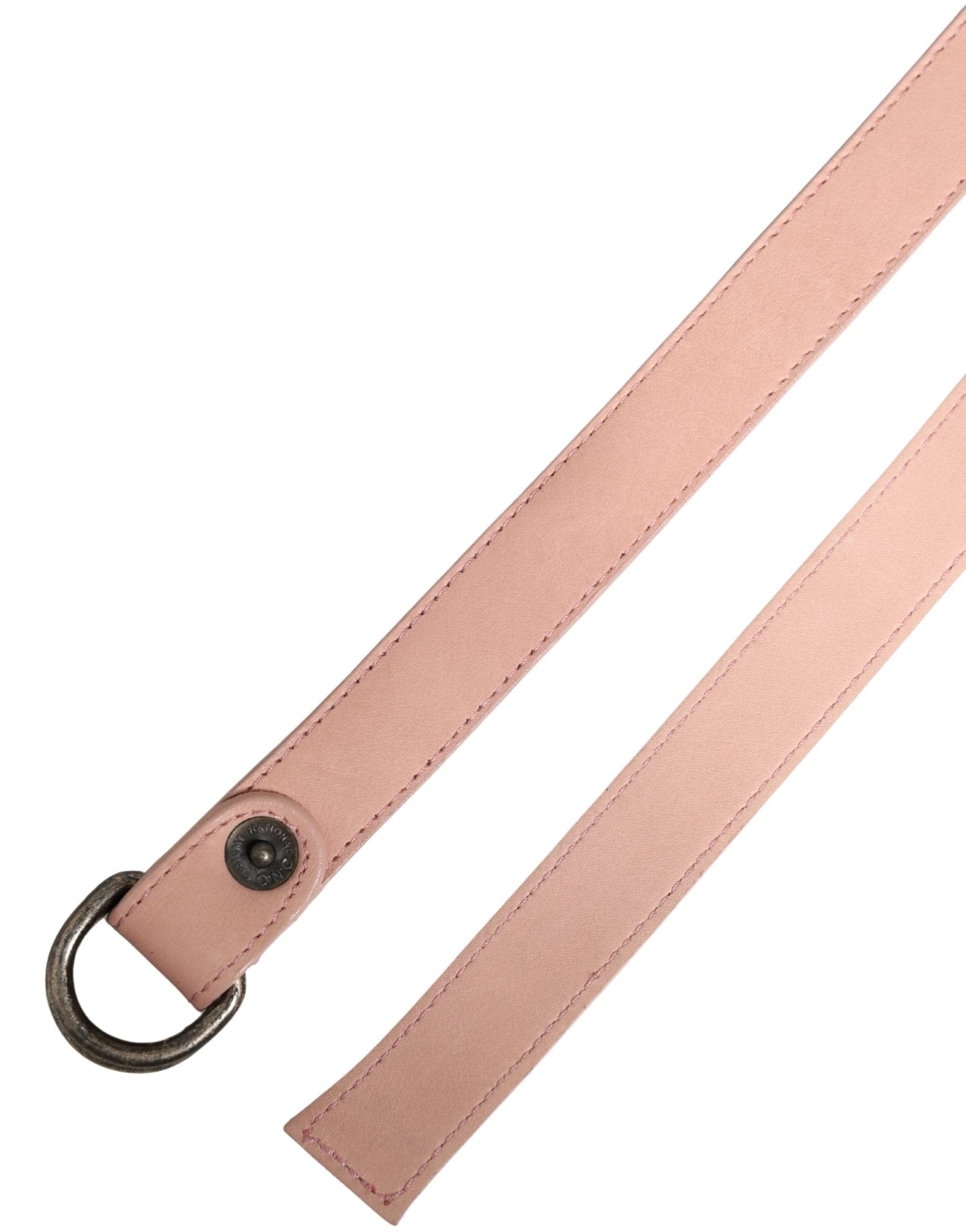 Costume National Light Pink Leather Wide Waist Round Buckle Belt - RIMODA