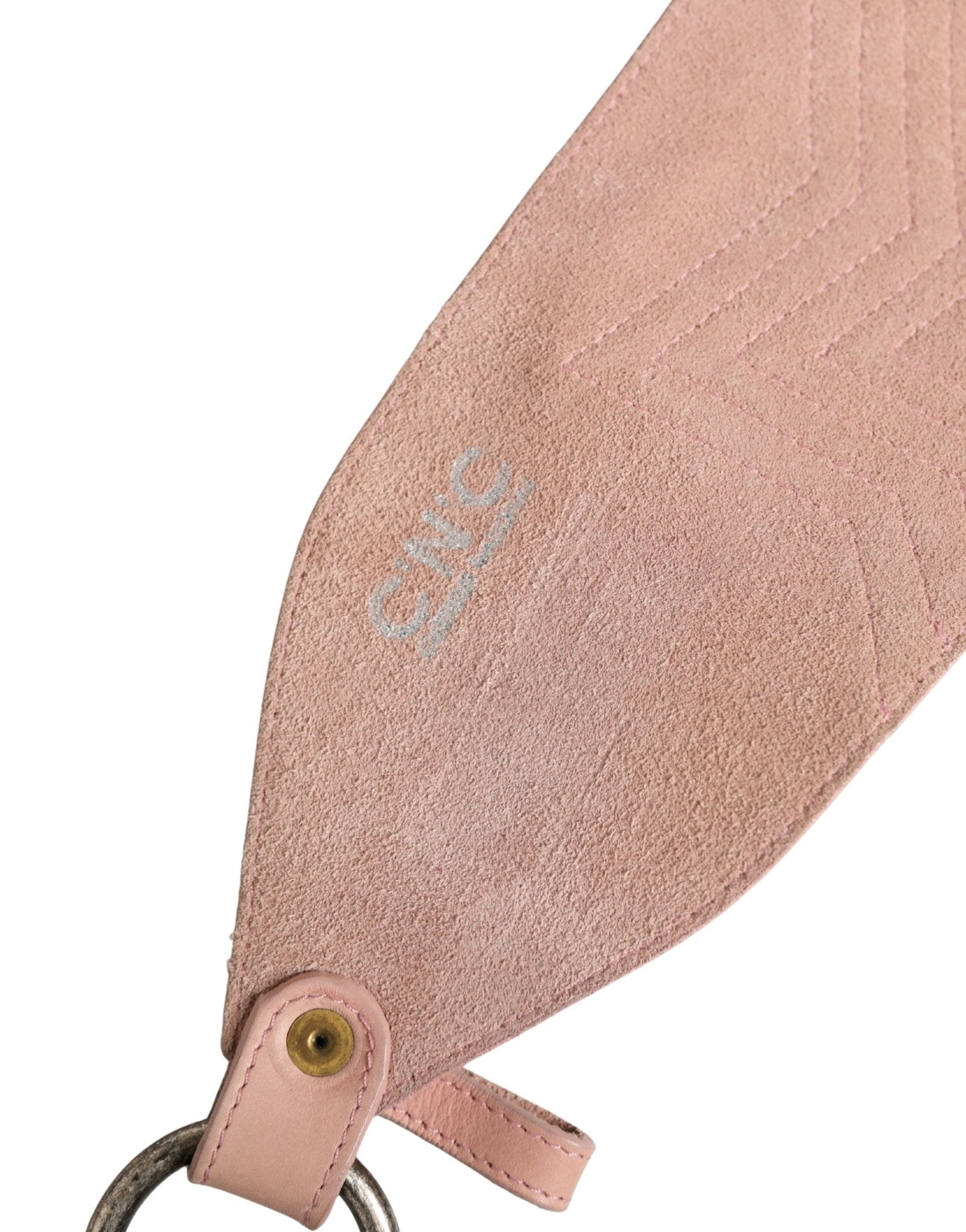 Costume National Light Pink Leather Wide Waist Round Buckle Belt - RIMODA