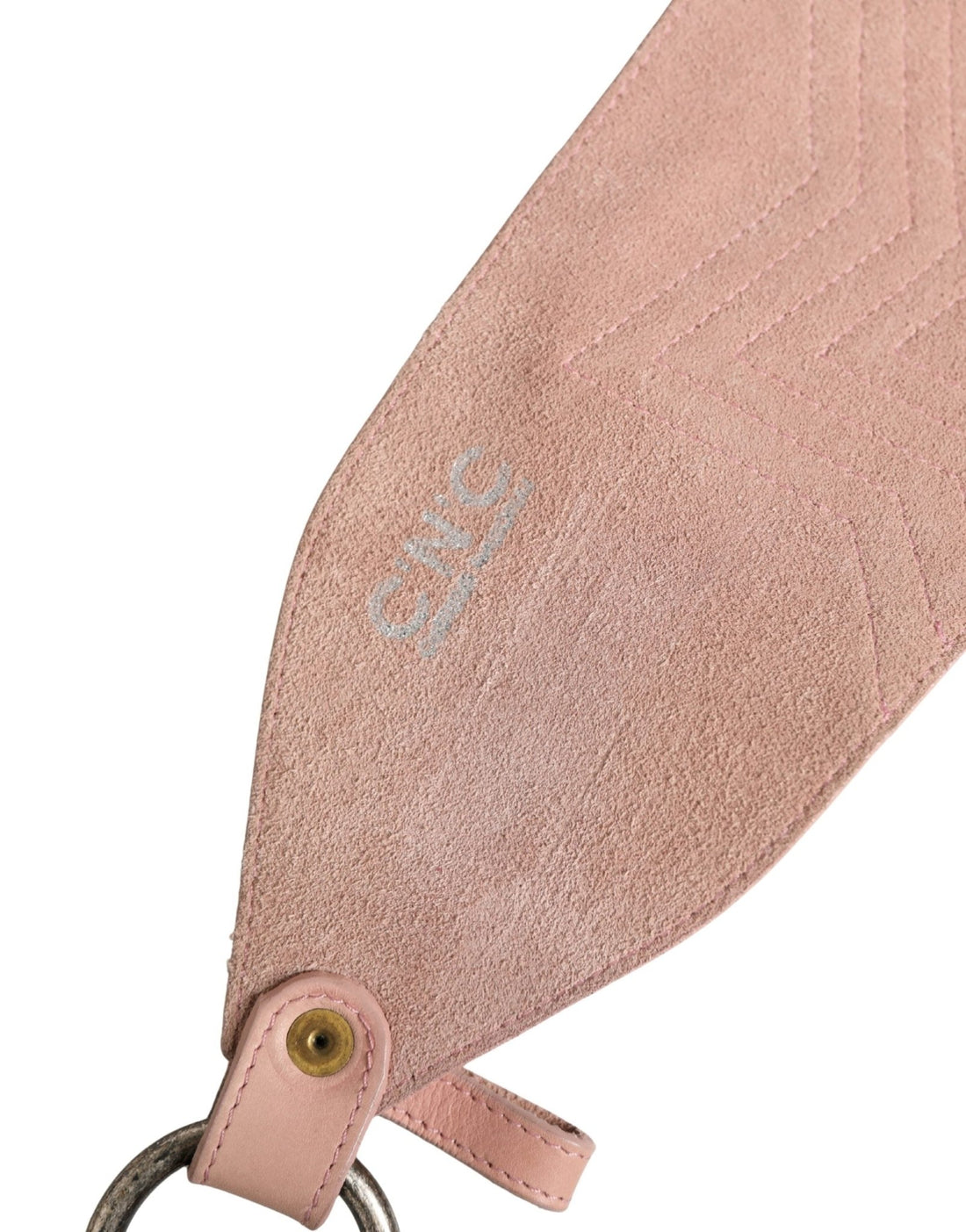 Costume National Light Pink Leather Wide Waist Round Buckle Belt - RIMODA