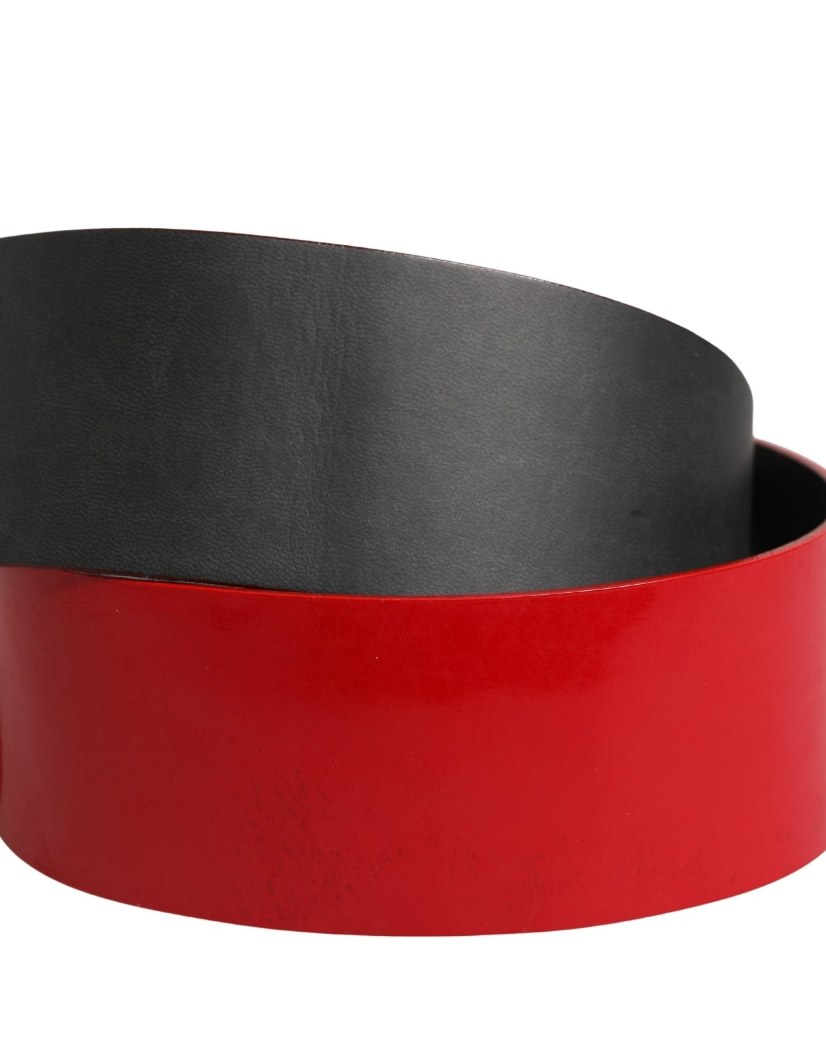 Costume National Red Wide Waist Silver Metal Buckle Belt - RIMODA