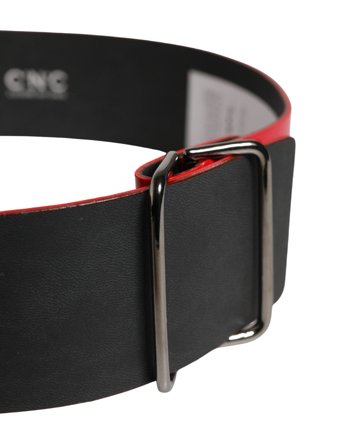 Costume National Red Wide Waist Silver Metal Buckle Belt - RIMODA
