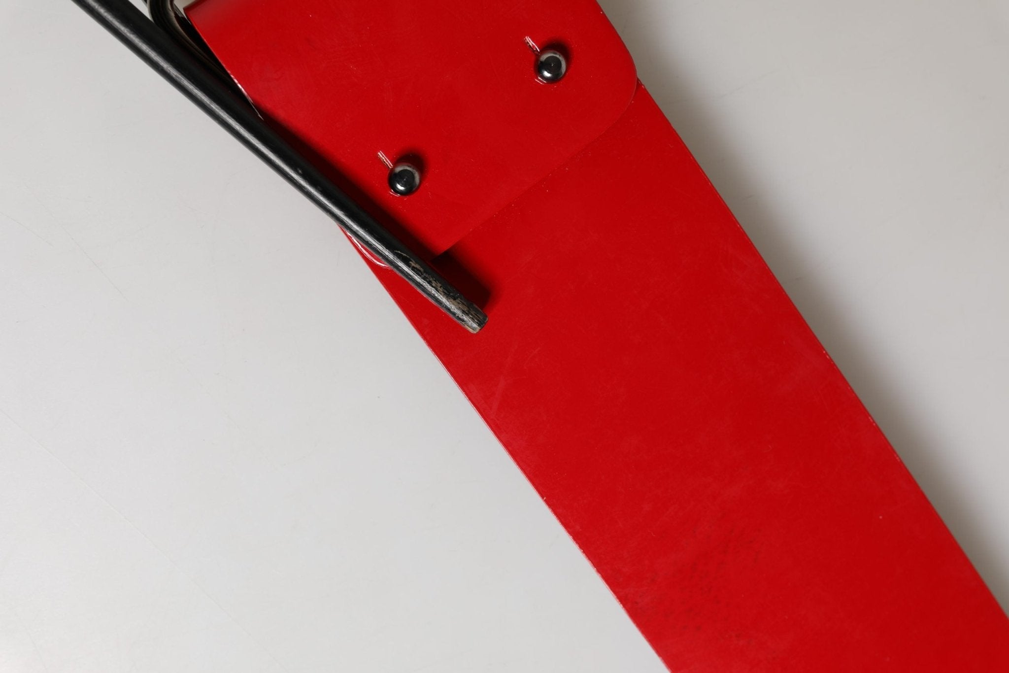 Costume National Red Wide Waist Silver Metal Buckle Belt - RIMODA