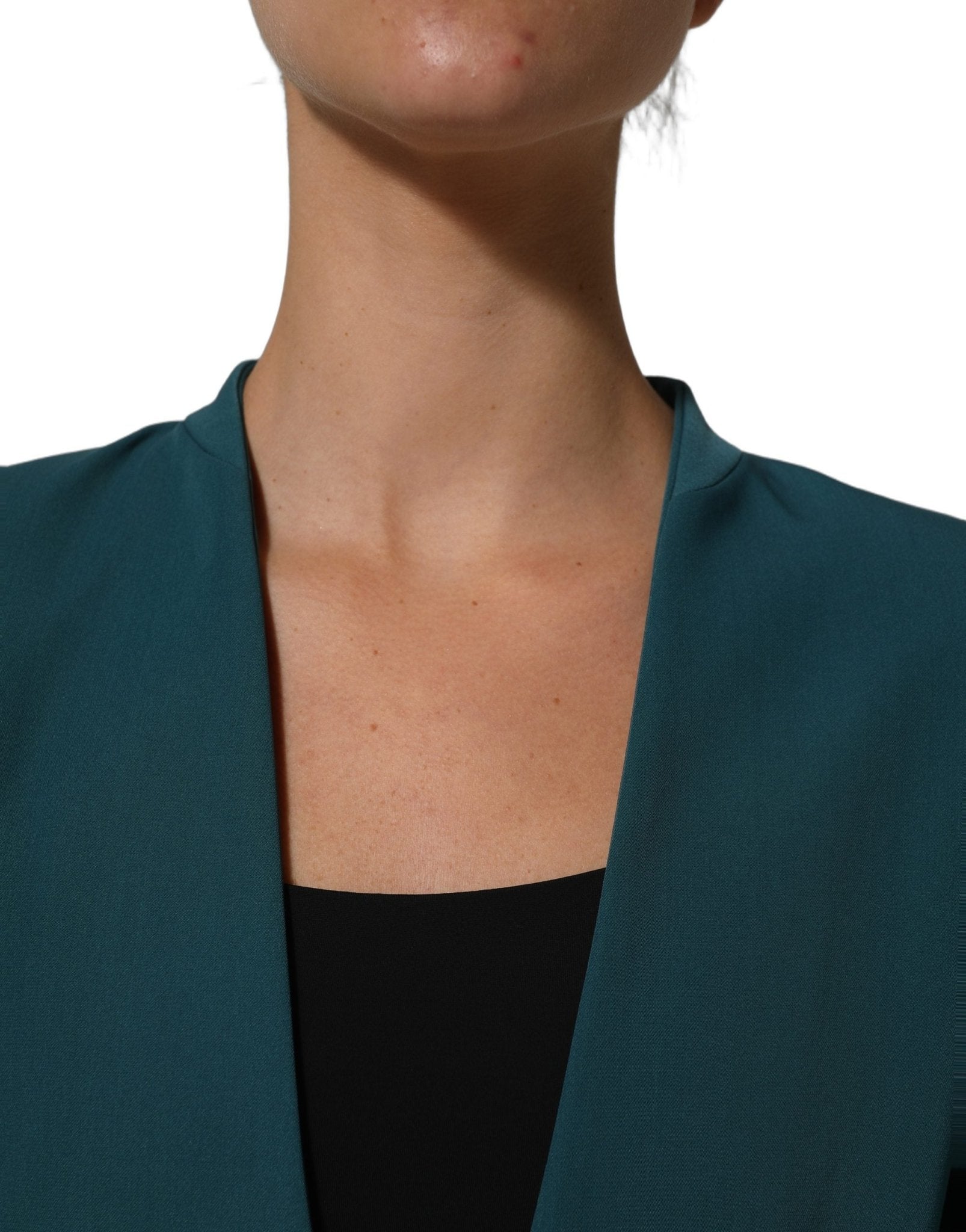 CO|TE Dark Green Beige Polyester Overcoat Women Blazer Jacket - RIMODA