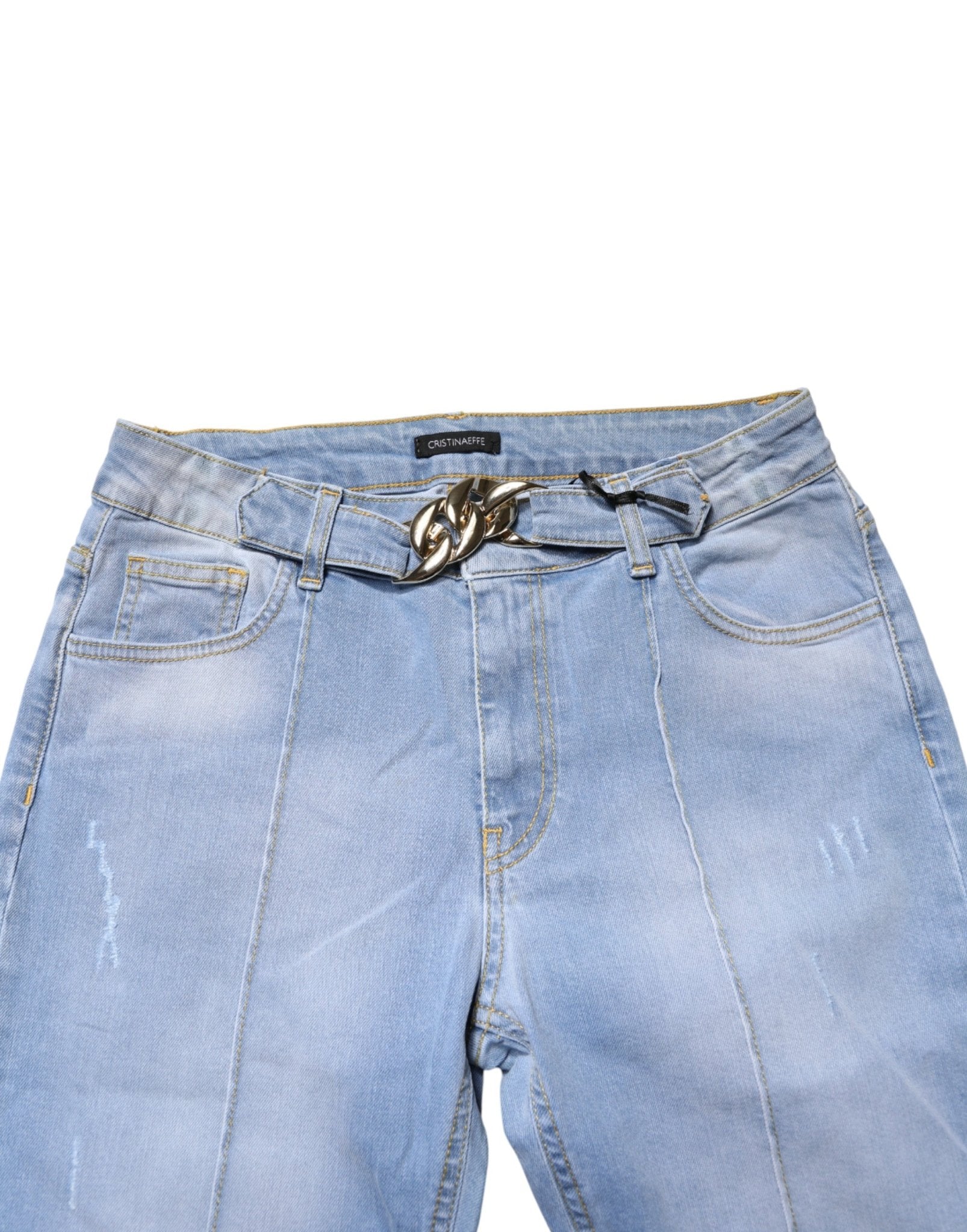 CRISTINAEFFE Light Blue Washed High Waist Bootcut Denim Jeans - RIMODA