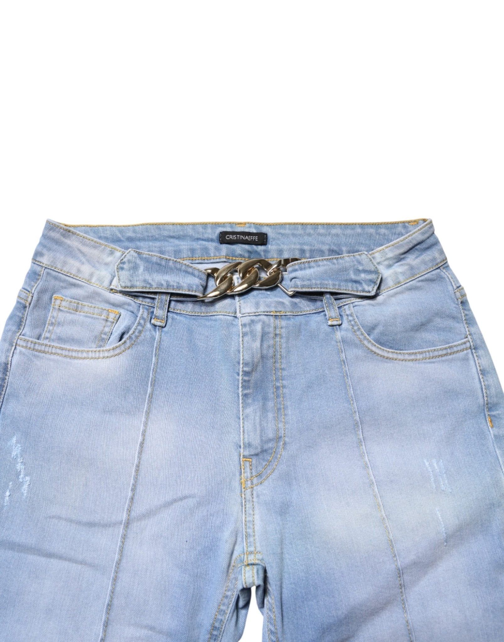 CRISTINAEFFE Light Blue Washed High Waist Bootcut Denim Jeans - RIMODA