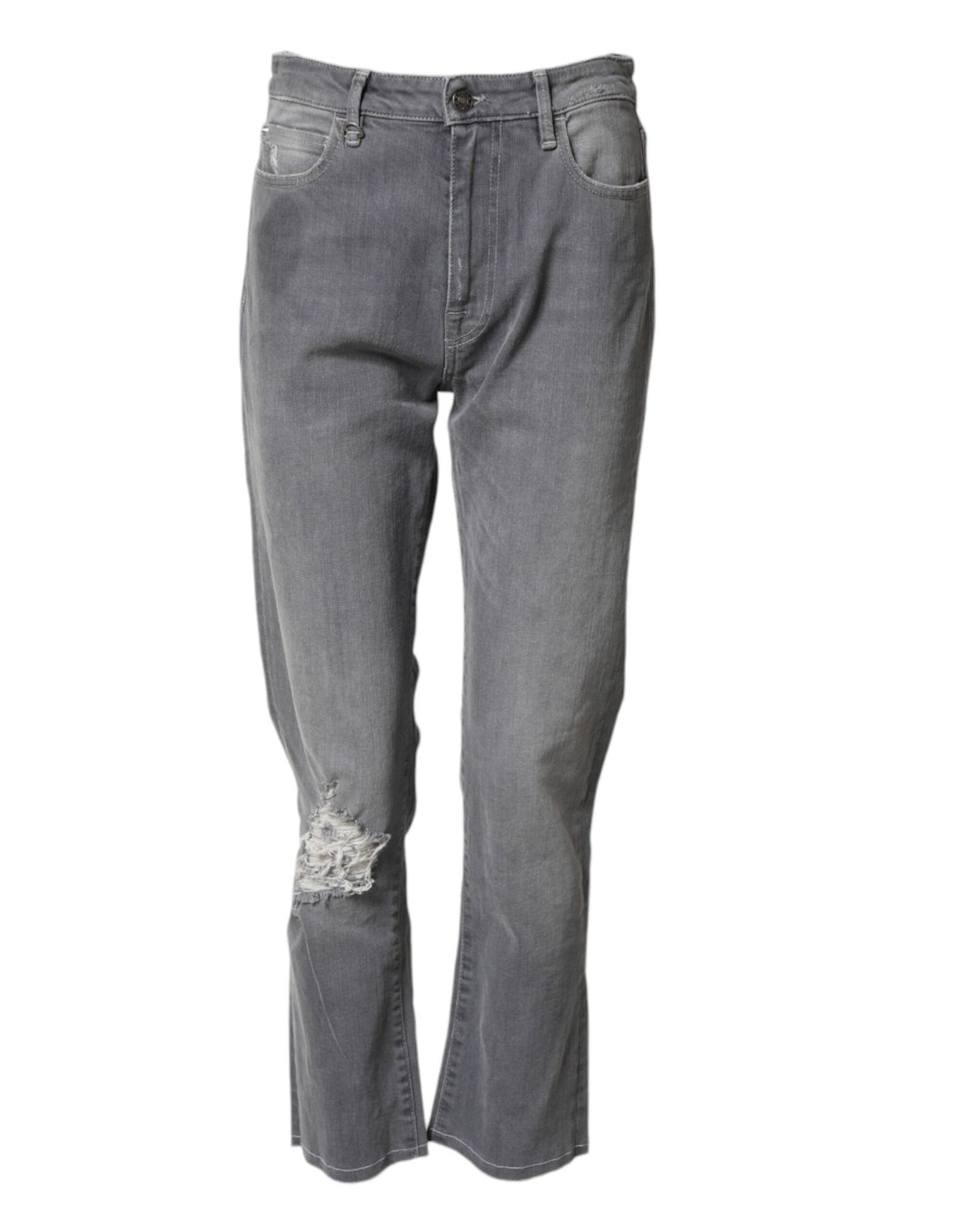 CYCLE Gray Tattered Mid Waist Men Straight Denim Trouser Jeans - RIMODA