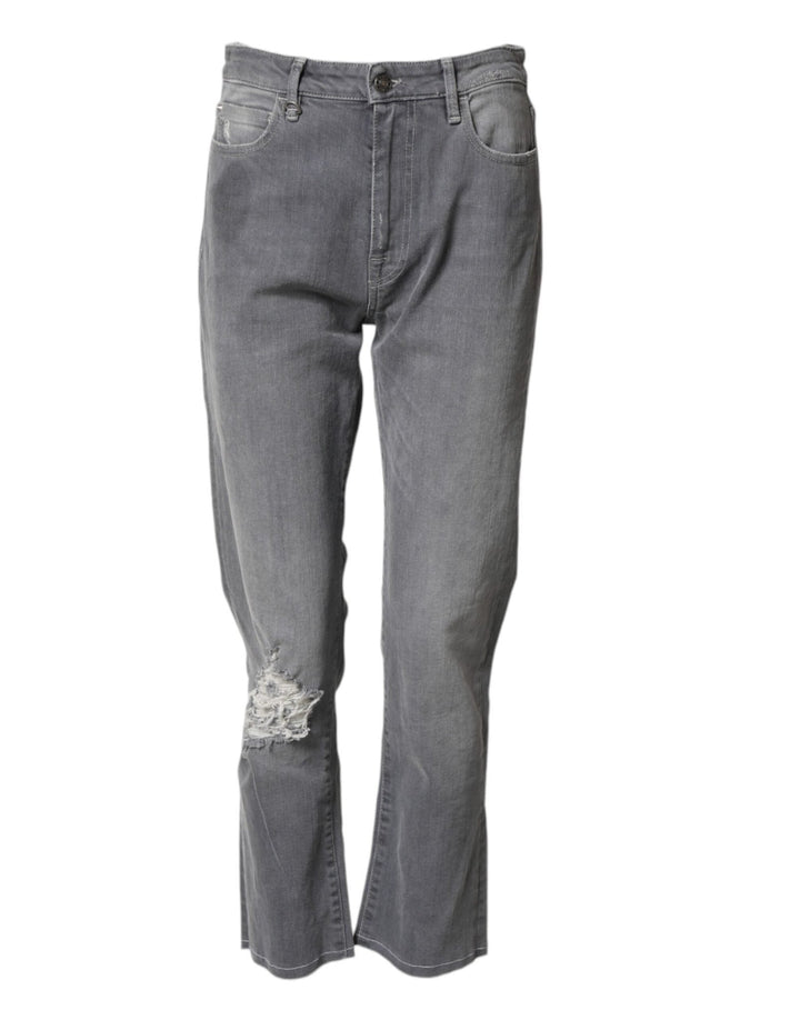 CYCLE Gray Tattered Mid Waist Men Straight Denim Trouser Jeans - RIMODA