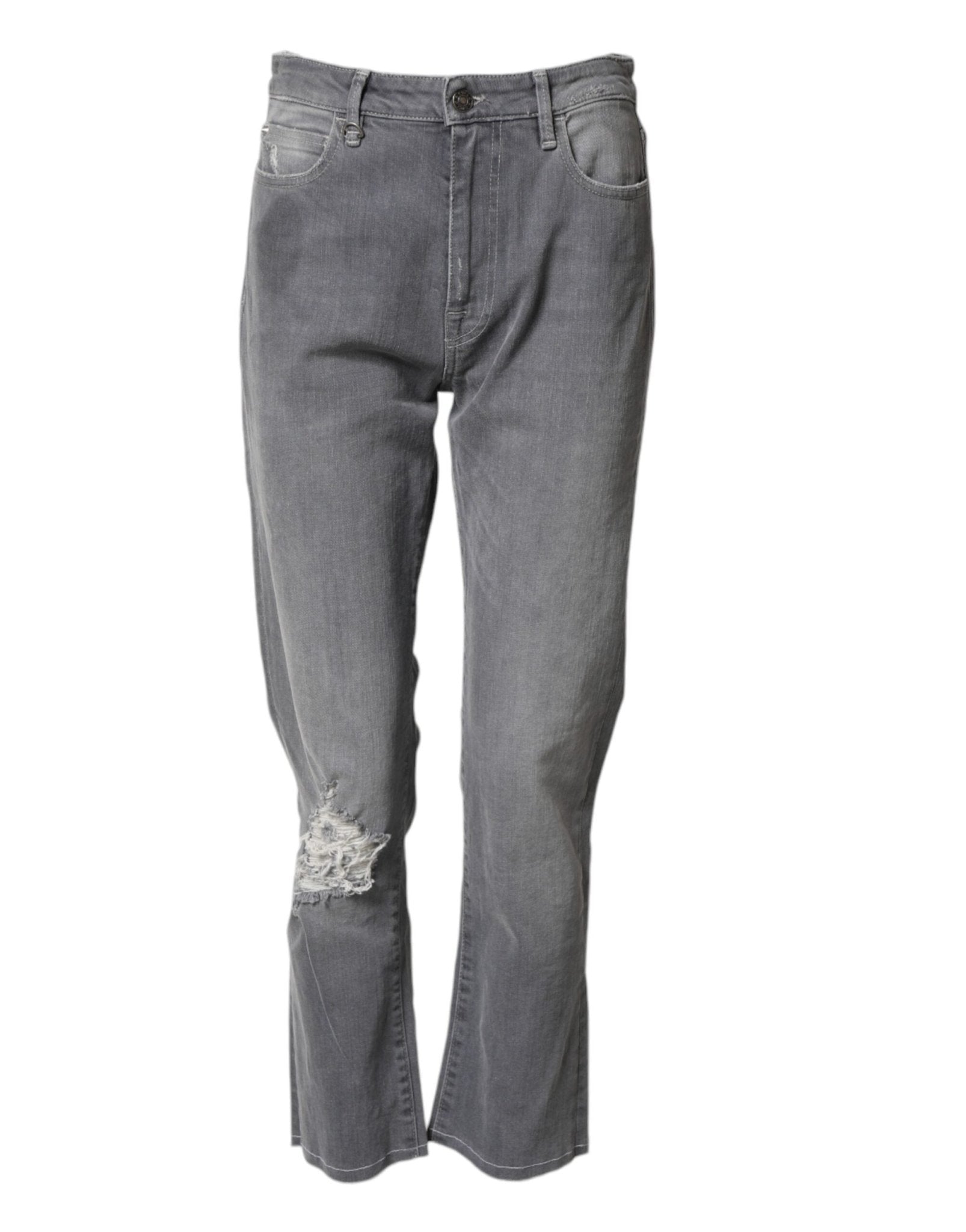 CYCLE Gray Tattered Mid Waist Men Straight Denim Trouser Jeans - RIMODA