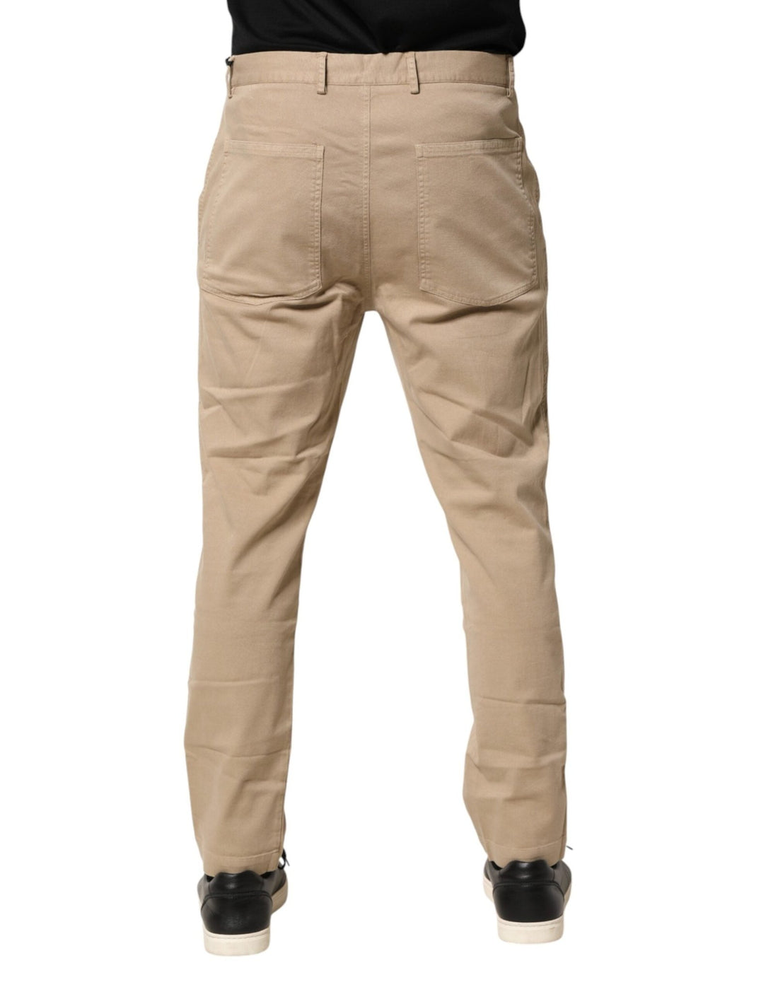 Daniele Alessandrini Beige Cotton Skinny Chino Trouser Pants - RIMODA