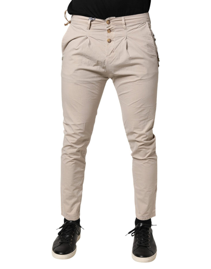 Daniele Alessandrini Beige Cotton Stretch Slim Fit Denim Jeans - RIMODA