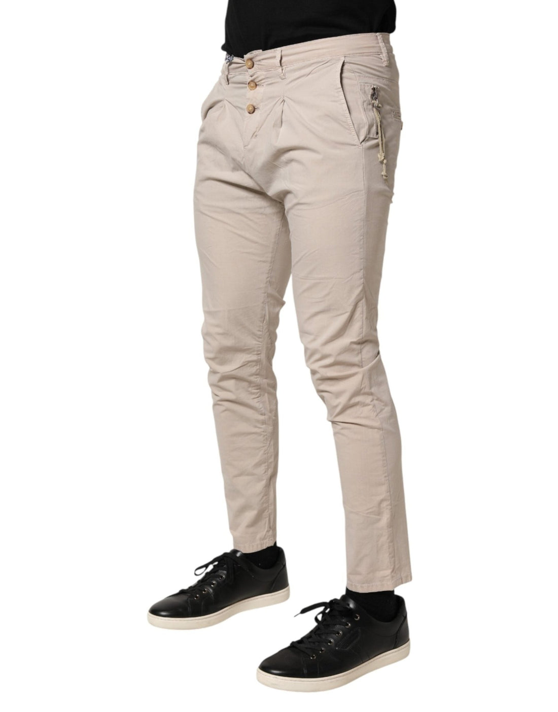 Daniele Alessandrini Beige Cotton Stretch Slim Fit Denim Jeans - RIMODA