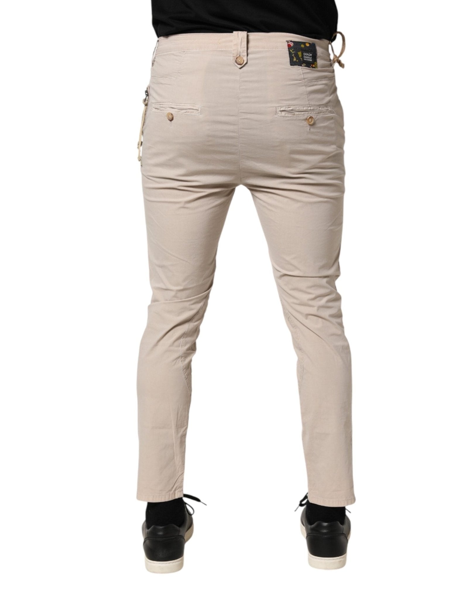 Daniele Alessandrini Beige Cotton Stretch Slim Fit Denim Jeans - RIMODA