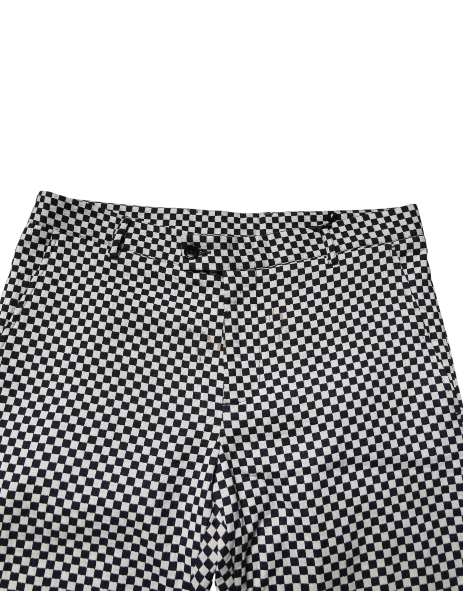 Daniele Alessandrini Black White Checkered Men Cropped Pants - RIMODA