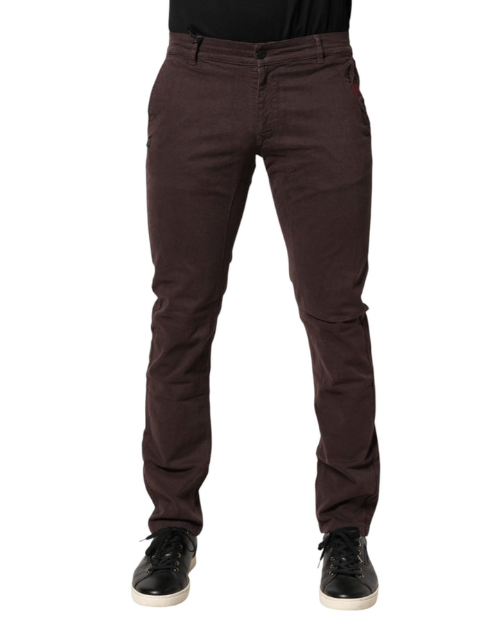 Daniele Alessandrini Brown Cotton Mid Waist Skinny Men Denim Jeans - RIMODA