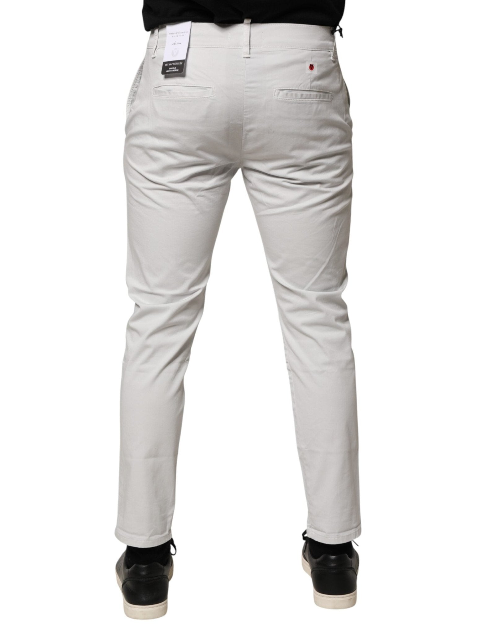 Daniele Alessandrini White Cotton Mid Waist Skinny Men Denim Jeans - RIMODA