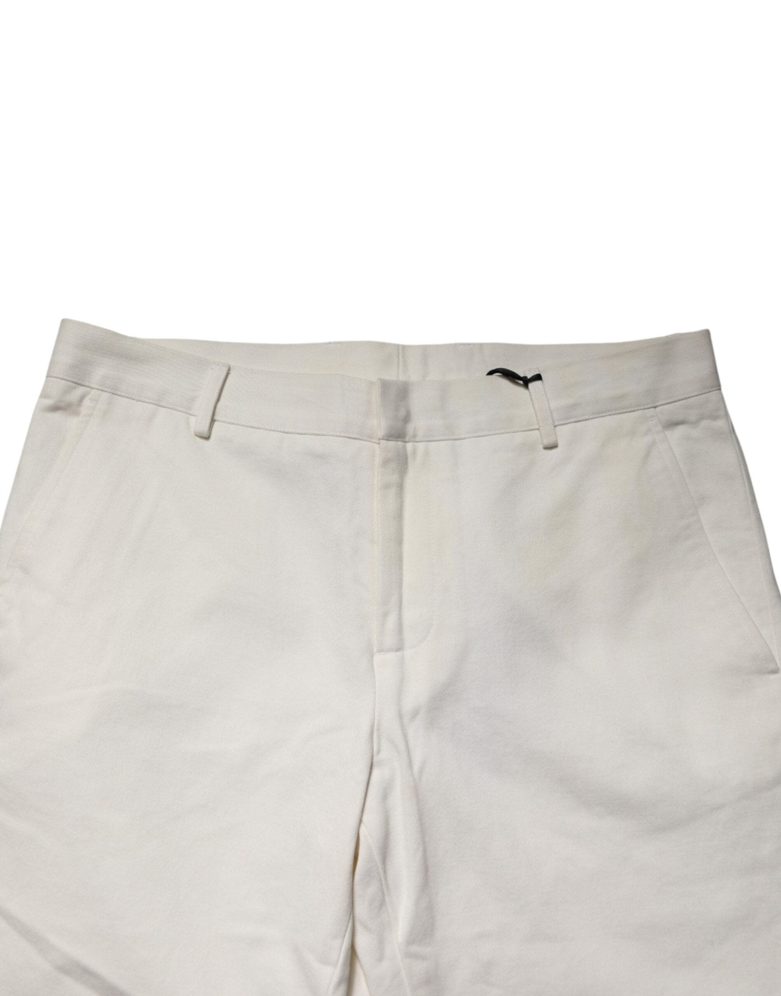 Daniele Alessandrini White Cotton Straight Chino Trouser Pants - RIMODA