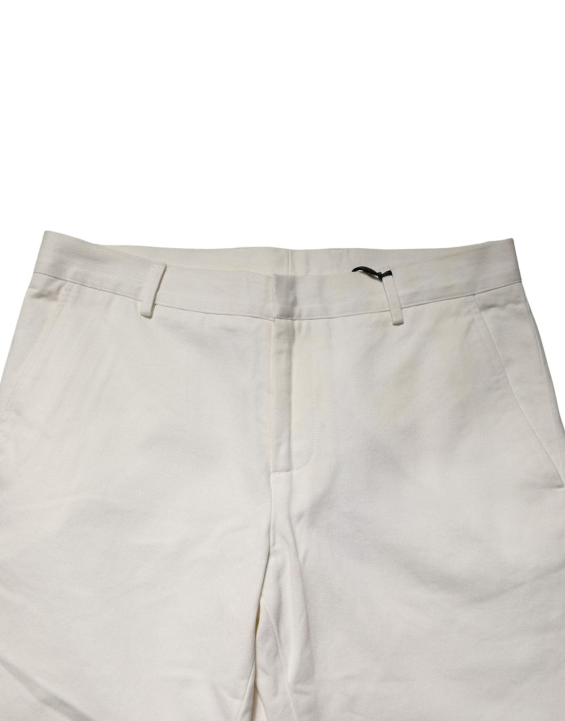Daniele Alessandrini White Cotton Straight Chino Trouser Pants - RIMODA