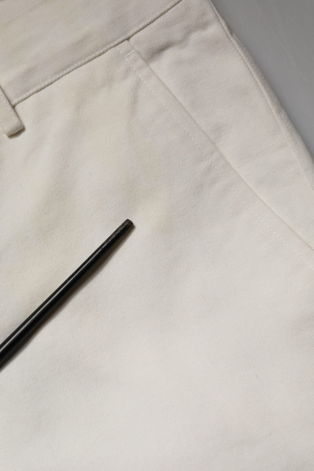 Daniele Alessandrini White Cotton Straight Chino Trouser Pants - RIMODA