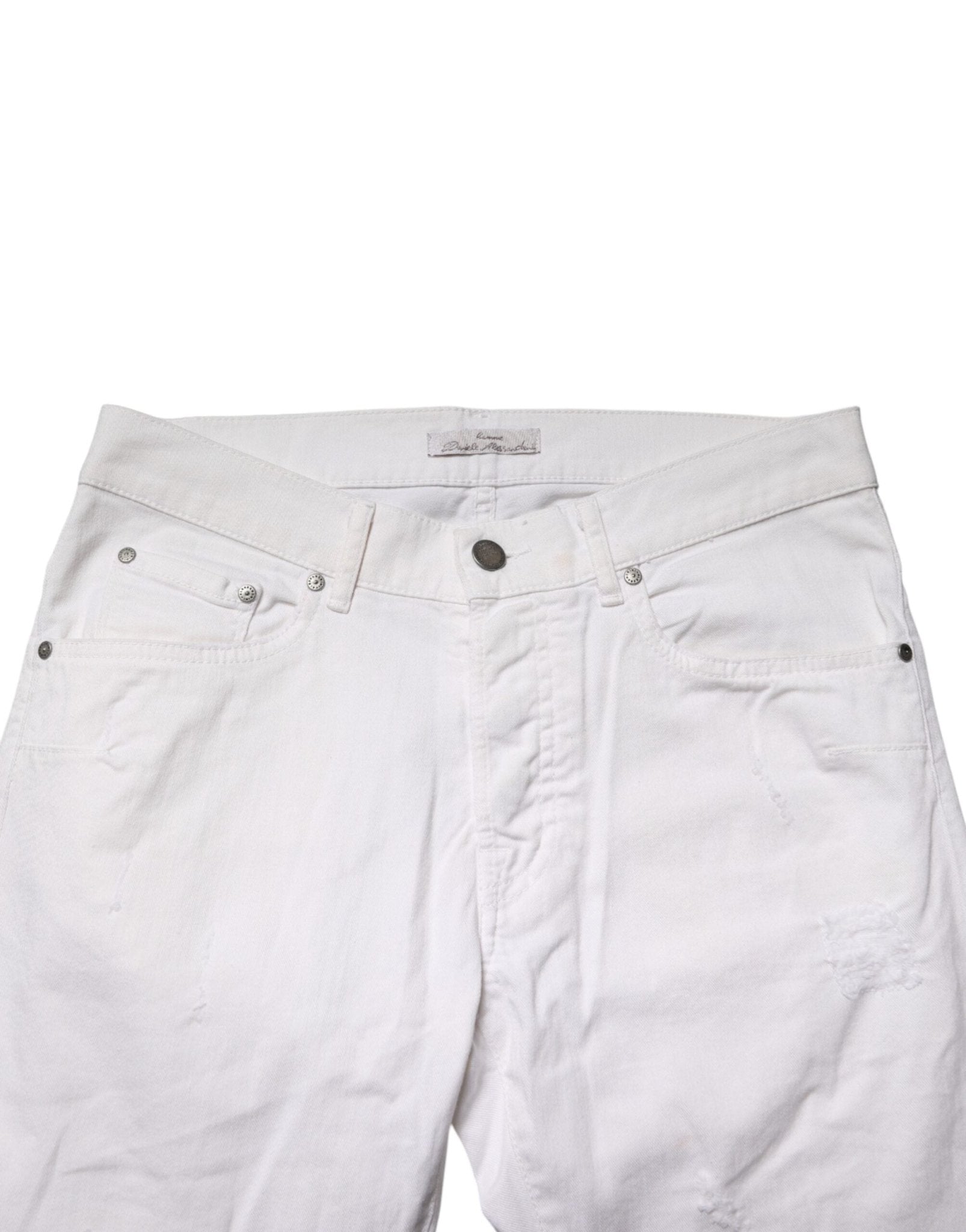 Daniele Alessandrini White Cotton Stretch Skinny Denim Jeans - RIMODA