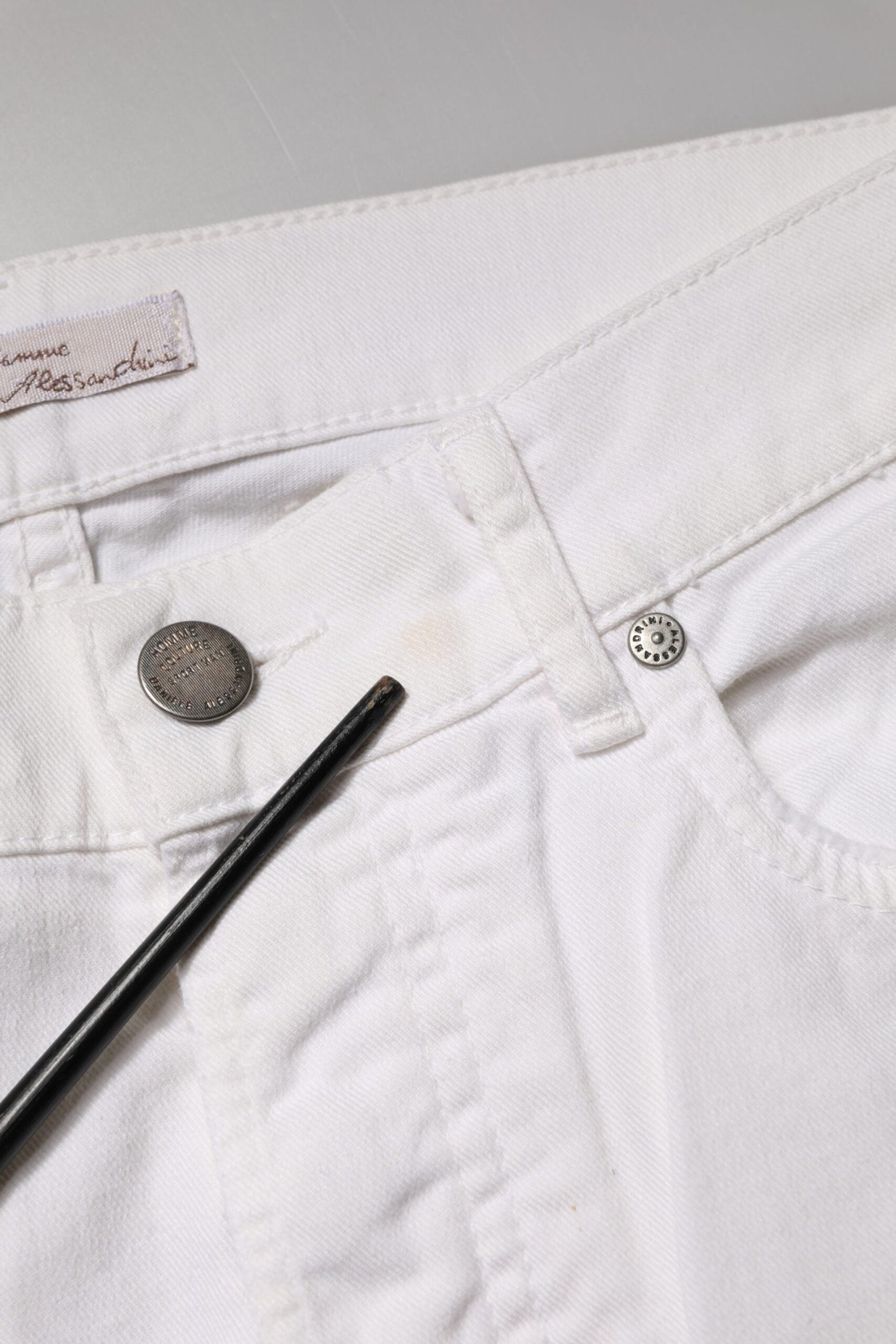 Daniele Alessandrini White Cotton Stretch Skinny Denim Jeans - RIMODA