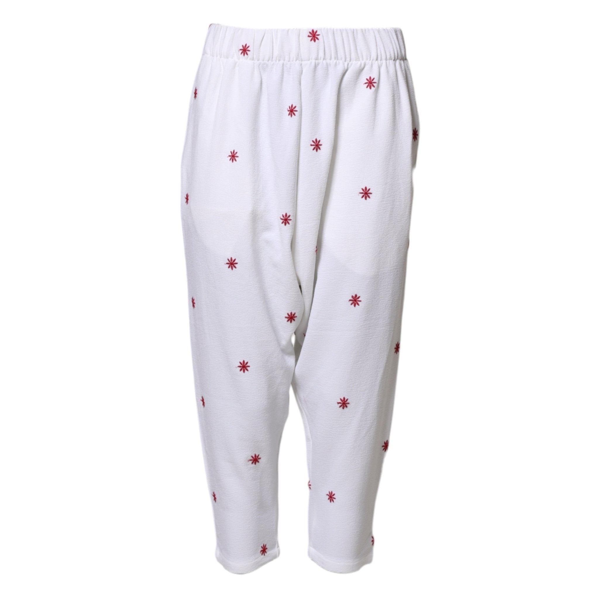 Department 5 White Floral Tapered High Waist Cropped Pants - RIMODA
