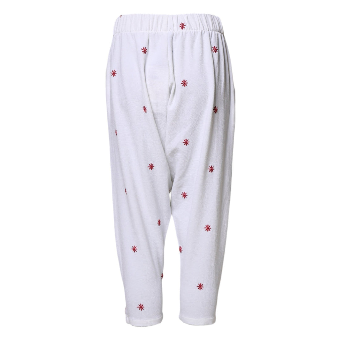 Department 5 White Floral Tapered High Waist Cropped Pants - RIMODA