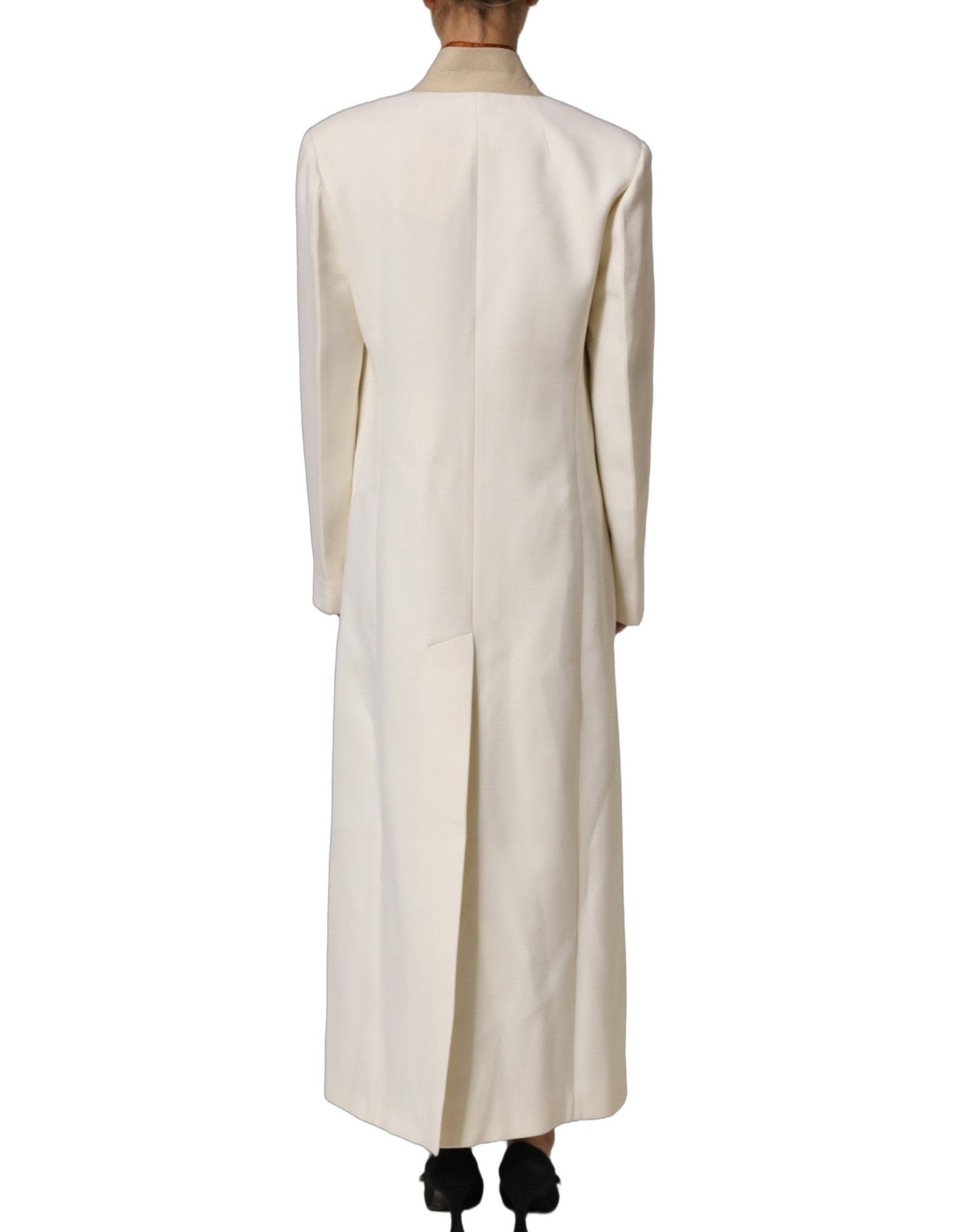 Di Stavnitser Antwerp White Wool Long Trench Coat Jacket - RIMODA