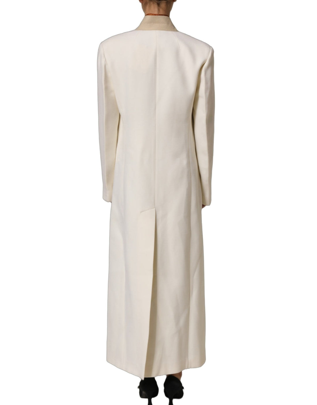 Di Stavnitser Antwerp White Wool Long Trench Coat Jacket - RIMODA