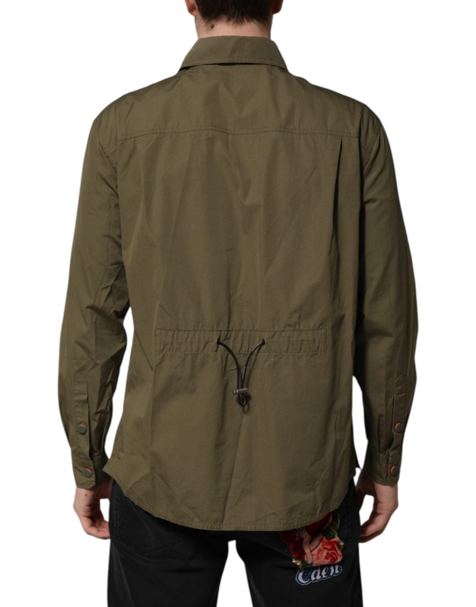 Dolce & Gabbana Army Green Button Down Long Sleeves Shirt - RIMODA